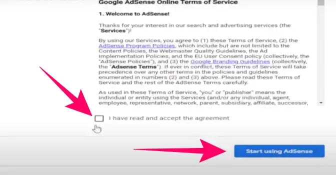 start using AdSense पर क्लिक करें